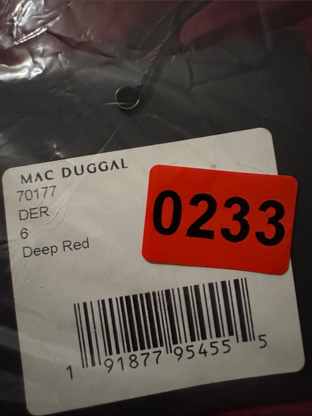 NWT Mac Duggal Sz 6 One Shoulder Hi-low Deep Red High Slit Gown 70177 - Picture 7 of 7